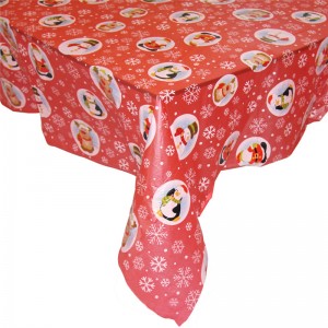 Egyedi méret és színű karácsony napján terítő poliészter szövet téglalap alakú asztalterítő