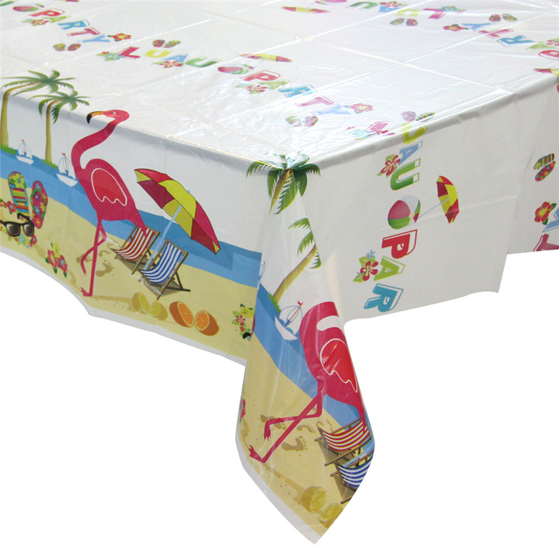 Summer Time Clear Printed Tablechoth PVC Tablecover